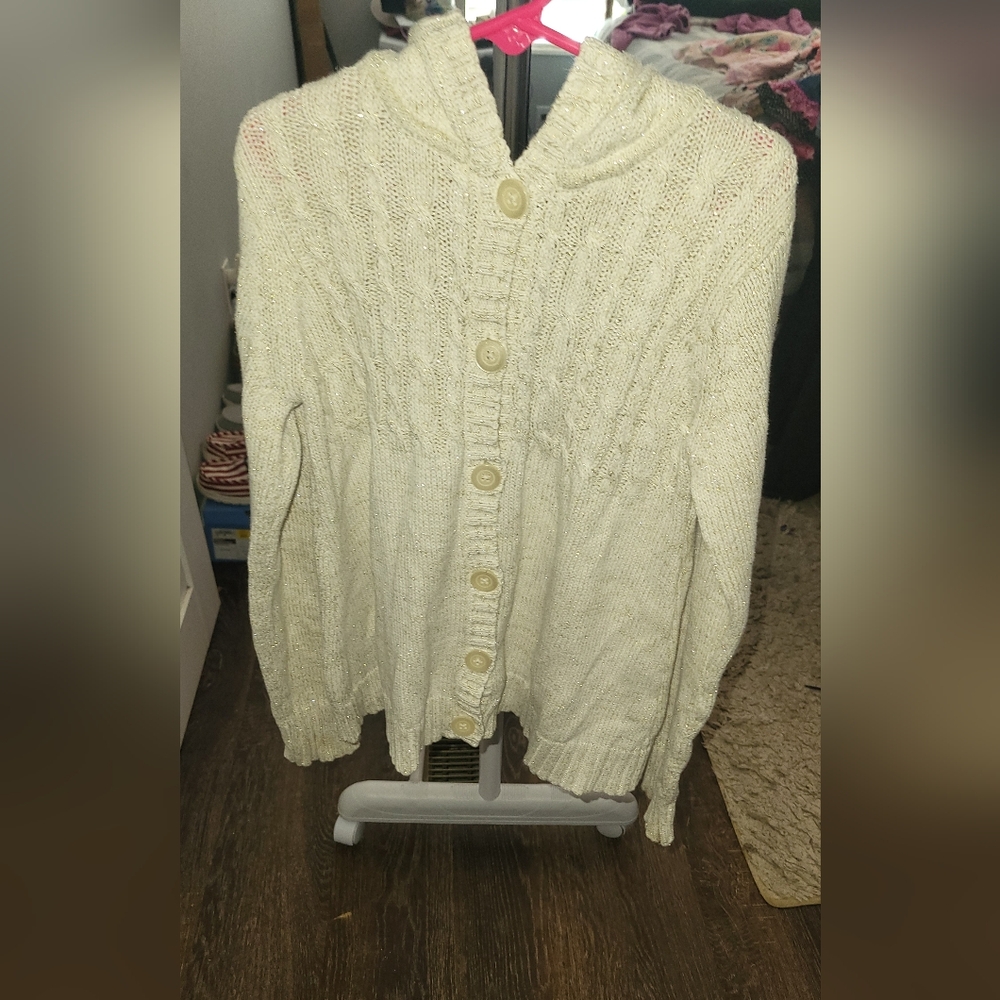 Cream Button-Up Child Sweater